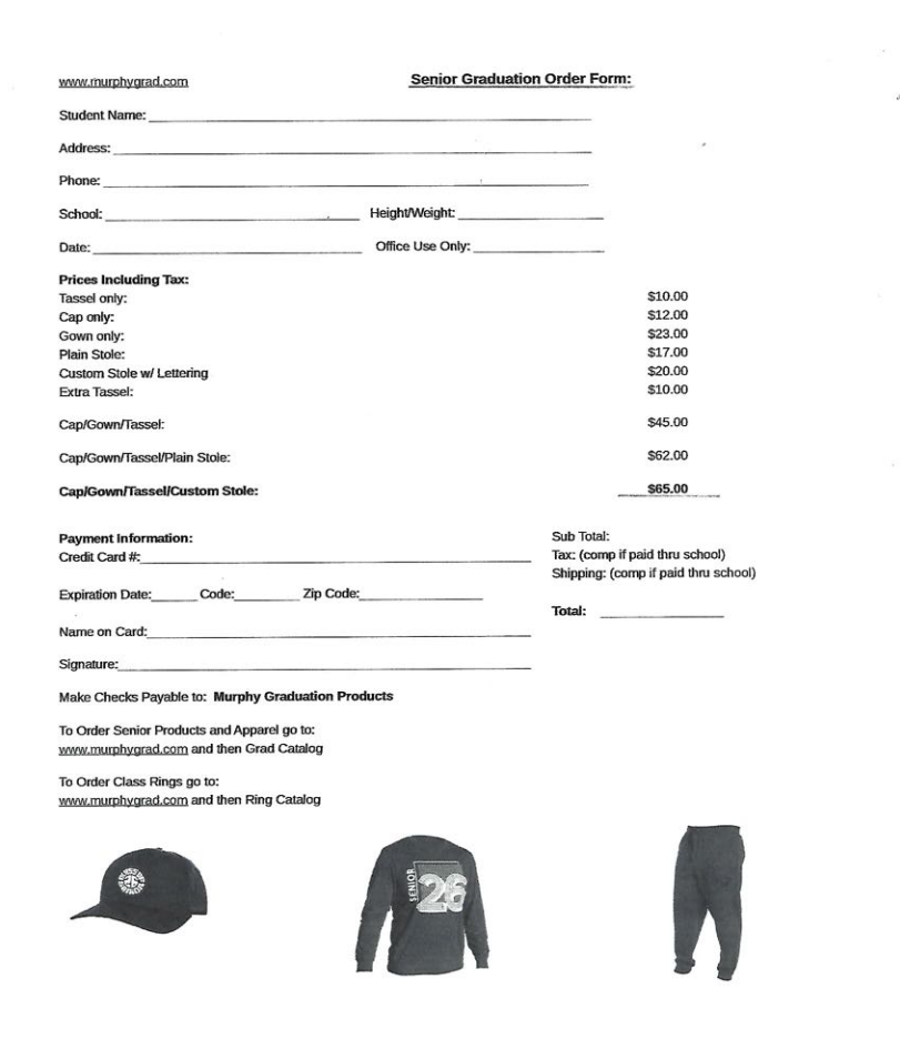 senior graduation form 2025 20261